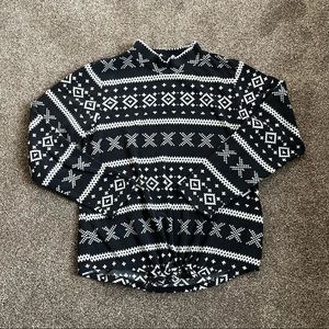 Old Navy Fleece Fair Isle Tie-front Top